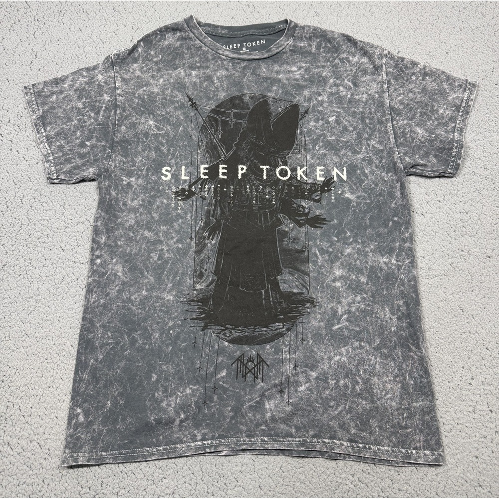 Sleep Token Shirt Mens Medium Gray Mineral Wash Graphic Band Tee‎ Tagless